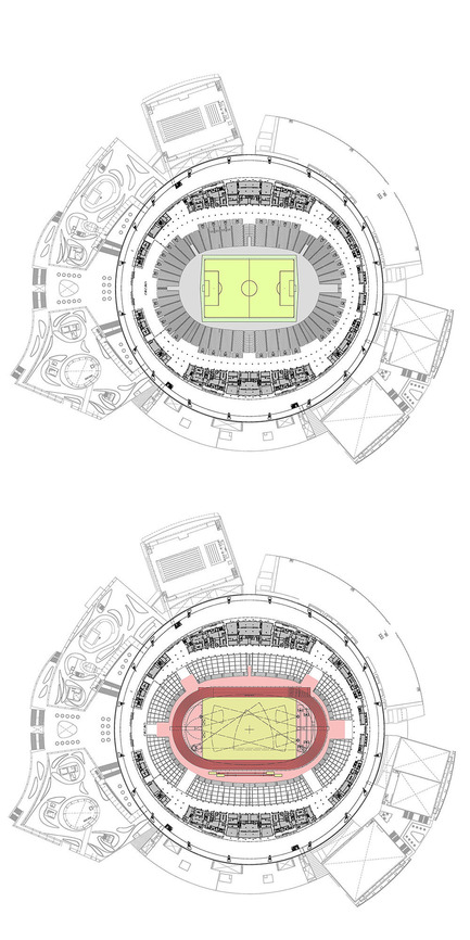 Press kit | 2186-01 - Press release | Singapore National Stadium - Arup Associates - Institutional Architecture - Dynamic design - the stadium in athletics and football mode  - Photo credit:  Arup Associates 