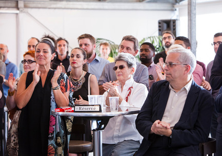 Press kit | 562-71 - Press release | Rainville-Sangaré Receives 2017 Phyllis Lambert Grant - Bureau du design - Ville de Montréal - Industrial Design - Manon Gauthier, member of the executive committee, responsible for Culture, Heritage, Design, Space for Life, Status of Women, Ville de Montréal, Phyllis Lambert - Photo credit: Mathieu Rivard