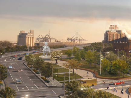 Press kit | 1478-01 - Press release | International artist Jaume Plensa creates a monumental artwork for Montréal - The City of Montréal’s Public Art Bureau - Art -  South view - Source par Jaume Plensa - Montréal, Canada, Inauguration in September 2017  - Photo credit:  Courtesy of Jaume Plensa and Galerie Lelong (The images may not be altered, cropped or manipulated under any circumstance.) 