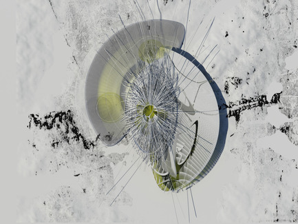 Press kit | 2121-01 - Press release | Artificial SnowCave Emergency Shelter - Margot Krasojević Architects - Commercial Architecture - Rope emergency shelter plan, Plan showing undulating snow cave snowdrift mesh with suspended rope structure - Photo credit: Margot Krasojević