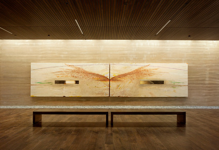 Press kit | 2112-02 - Press release | Windhover Contemplative Center selected as Architizer A+ Finalist - Aidlin Darling Design - Institutional Architecture -         <br> Nathan Oliveira’s “The Windhover I A and I B” diptych. The mix design and texture of the rammed earth were carefully calibrated to complement the paintings.  - Photo credit: Matthew Millman