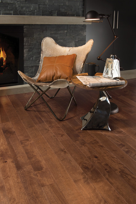 Press kit | 1639-05 - Press release | New colorsand speciescome to the Mirage Sweet Memories Collection - Mirage Hardwood Floors - Residential Interior Design - Aged Yellow Birch, Praline - Sweet Memories Collection - Photo credit: Mirage Hardwood Floors