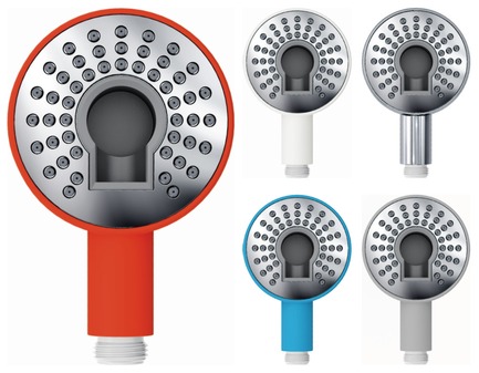 Press kit | 2103-01 - Press release | Red Dot Design Award Best of the Best: Special recognition for exceptional quality - Clou - Residential Interior Design - Clou - Kaldur handshower in orange, blue, white, silver and chrome - Photo credit: Clou bv.