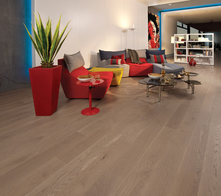 Press kit | 1639-01 - Press release | The new Flair collection by Mirage - Mirage Hardwood Floors - Residential Interior Design -  White Oak Sand Dune - Light character<br>  - Photo credit:  Mirage Hardwood Floors<br> 