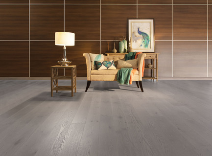 Press kit | 1639-01 - Press release | The new Flair collection by Mirage - Mirage Hardwood Floors - Residential Interior Design - White Oak Grey Drizzle - Light character<br> - Photo credit: Mirage Hardwood Floors<br>