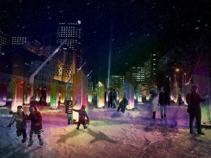 Press kit | 562-48 - Press release | Luminothérapie Competition: And the winners for 2014-2015 are... - Bureau du design - Ville de Montréal - Urban Design - Prismatica  - night perspective - Photo credit: Raw Design