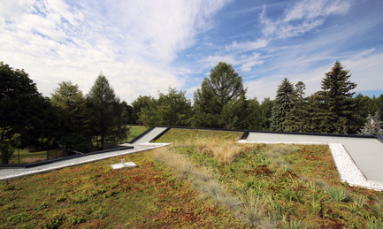 Press kit | 1170-02 - Press release | Golf Welcome Pavilion at Maisonneuve Park - Ville de Montréal - Institutional Architecture - Green roof - Photo credit: Vincent Audy<br>