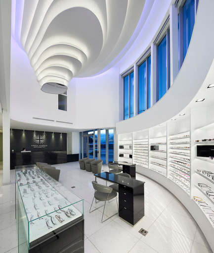 Press kit | 1845-01 - Press release | Ontario's top interior designers celebrated at the 2015 ARIDO Awards gala - Association of Registered Interior Designers of Ontario (ARIDO) - Commercial Interior Design -  Finch Avenue Optometry - 2015 ARIDO Award of Excellence  - Photo credit: Tom Arban<br>