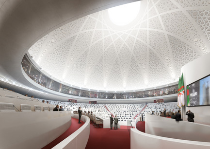 Press kit | 1188-03 - Press release | New Algerian Parliament - Bureau Architecture Méditerranée - Institutional Architecture -  People’s National Assembly - Republic of Algeria<br>View of the chamber  - Photo credit: Bureau Architecture Méditerranée