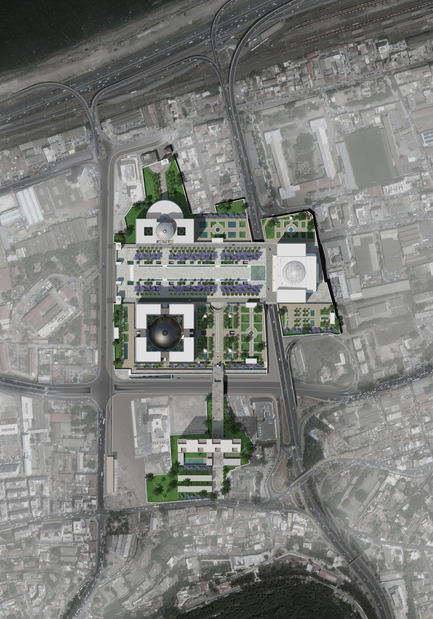 Press kit | 1188-03 - Press release | New Algerian Parliament - Bureau Architecture Méditerranée - Institutional Architecture - New Algerian parliament<br>Parliament - Senate - Congress -&nbsp;Ground plan<br> - Photo credit: Bureau Architecture Méditerranée