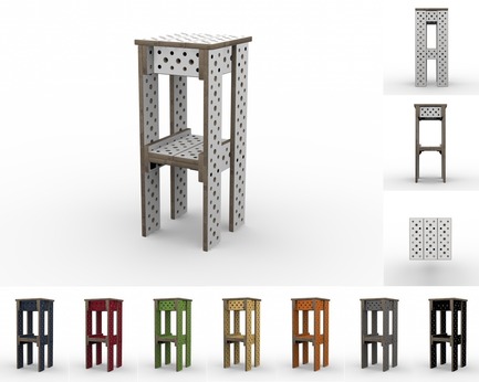 Press kit | 2261-01 - Press release | Furniture that Adapts to Ever-Changing Needs and Spaces - MOJUHLER - Product - 3d Renderings of Bar Stool Kit and available colors - Photo credit: MOJUHLER