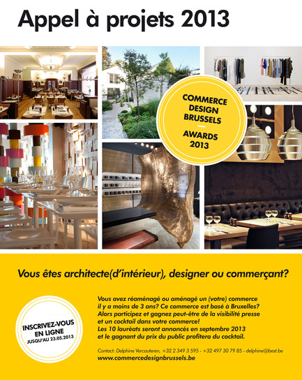 Press kit | 679-05 - Press release | Appel à projetsCommerce Design Brussels Award 2013 - Commerce Design Brussels - Concours