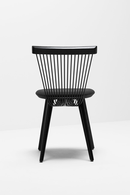 Press kit | 1539-03 - Press release | WW Chair - H Furniture Ltd. - Industrial Design -  WW Chair <br>		 	 	 		 			 				 					 						Wood: oak, stained black. Upholstery: black fabric  					<br> 				<br> 			<br> 		<br>  - Photo credit: Peter Guenzel