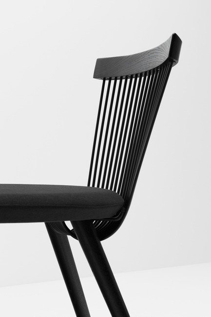 Press kit | 1539-03 - Press release | WW Chair - H Furniture Ltd. - Industrial Design -  WW Chair <br>Wood: oak, stained black. Upholstery: black fabric    - Photo credit: Peter Guenzel