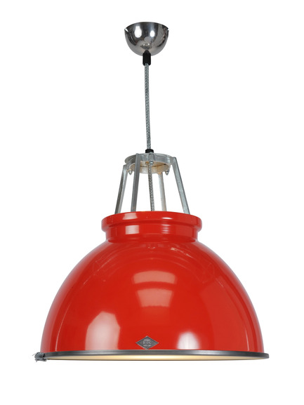 Press kit | 2023-01 - Press release | British lighting manufacturer Original BTC launches new collections for SS16 - Original BTC - Lighting Design - Original BTC Titan size 3 pendant in red  <a href=