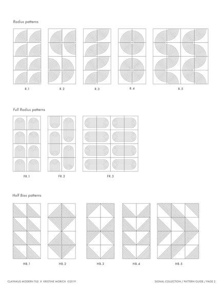 Press kit | 3895-01 - Press release | Signal Tile - Kristine Morich X Clayhaus Modern Tile - Product -  Signal Tile | Kristine Morich X Clayhaus Modern Tile | Pattern Guide 02 - Photo credit: Kristine Morich