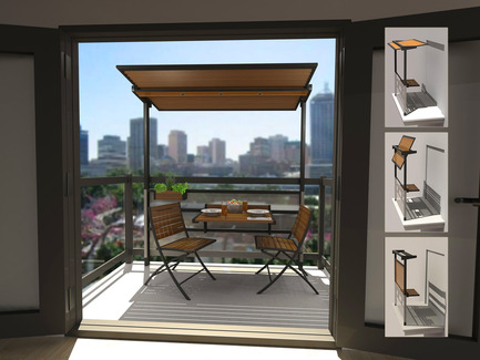 Press kit | 974-05 - Press release | Alcoa launches the 3rd edition of It's Design contest - Alcoa Canada Groupe Produits primaires - Competition - Balcony eating area for urban dwellers - Photo credit:  Primeau Designers