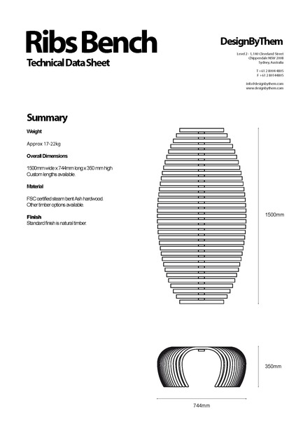 Press kit | 1037-01 - Press release | the Ribs Bench - DesignByThem - Industrial Design