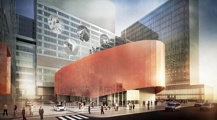 Press kit - Press release - CannonDesign + NEUF architect(e)s lifts the veil on Montreal's CHUM - the largest healthcare construction project in North America - CannonDesign + NEUF architect(e)s