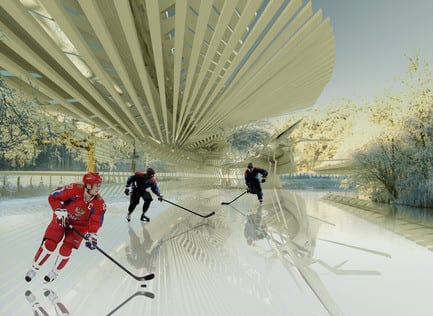 Press kit - Press release - Photovoltaic Ice Skating Rink - Margot Krasojević Architects