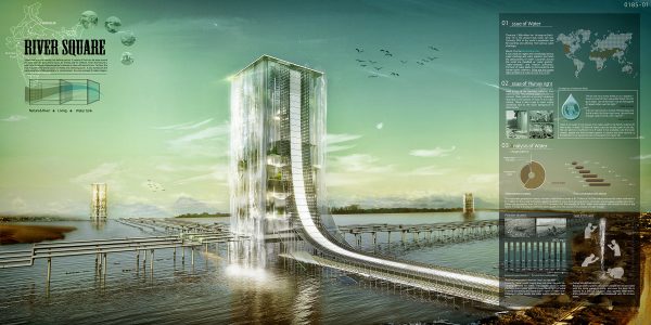 River Square: Water Purification Skyscraper in India