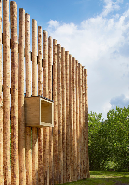 Press kit | 2341-01 - Press release | Torsby Finnskogscentrum - Bornstein Lyckefors arkitekter - Commercial Architecture - The façade timber and boxes are untreated and will age simultaneously.  - Photo credit: Åke E:son Lindman