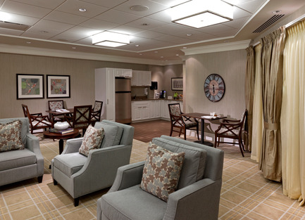 Press kit | 1855-01 - Press release | Newcombe Design Group’s approach to retirement living honoured with ARIDO Award - Newcombe Design Associates - Commercial Interior Design - The grace and warmth on the assisted living floor equals that on the other floors. - Photo credit: David Whittaker