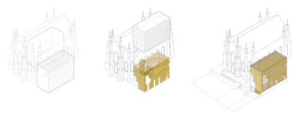 Press kit | 721-07 - Press release | Maison de la littérature(House of Literature) - Chevalier Morales Architectes - Institutional Architecture - Axonometric projection - Photo credit: Chevalier Morales Architectes