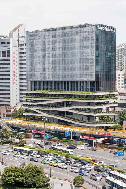 Press kit | 1799-03 - Press release | An urban oasis on Shanghai’s busiest intersection - Jacques Ferrier Architecture and Sensual City Studio - Commercial Architecture - Photo credit:  Jacques Ferrier Architecture / Photo Luc Boegly 