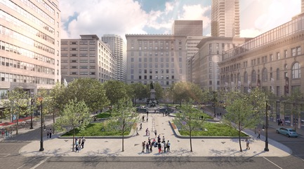 Press kit | 952-28 - Press release | Sainte-Catherine St. West, Phillips Square and Place du Frère-André: uniting past and present - Provencher_Roy - Urban Design - Square Philips from Sainte-Catherine St. West - Photo credit: Provencher_Roy