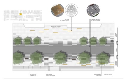 Press kit | 952-28 - Press release | Sainte-Catherine St. West, Phillips Square and Place du Frère-André: uniting past and present - Provencher_Roy - Urban Design - Plan of Sainte-Catherine St. West in front of Christ Church Cathedral (french only) - Photo credit: Provencher_Roy
