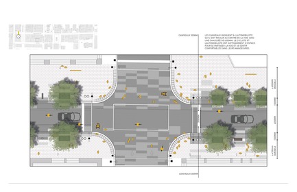 Press kit | 952-28 - Press release | Sainte-Catherine St. West, Phillips Square and Place du Frère-André: uniting past and present - Provencher_Roy - Urban Design - Plan of Sainte-Catherine Street West at the intersection of Robert-Bourassa Boulevard (french only) - Photo credit: Provencher_Roy