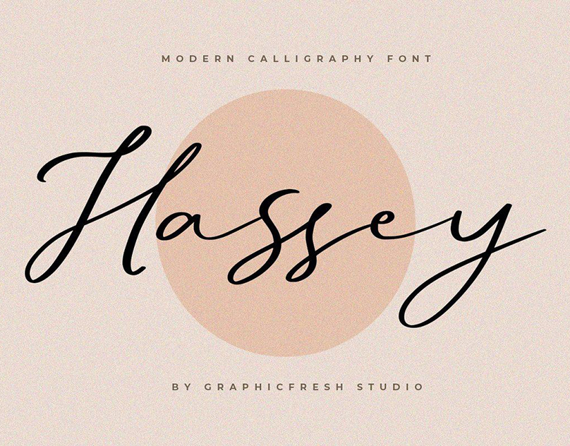 Hassey - A Modern Calligraphy Font - Dezign Ark