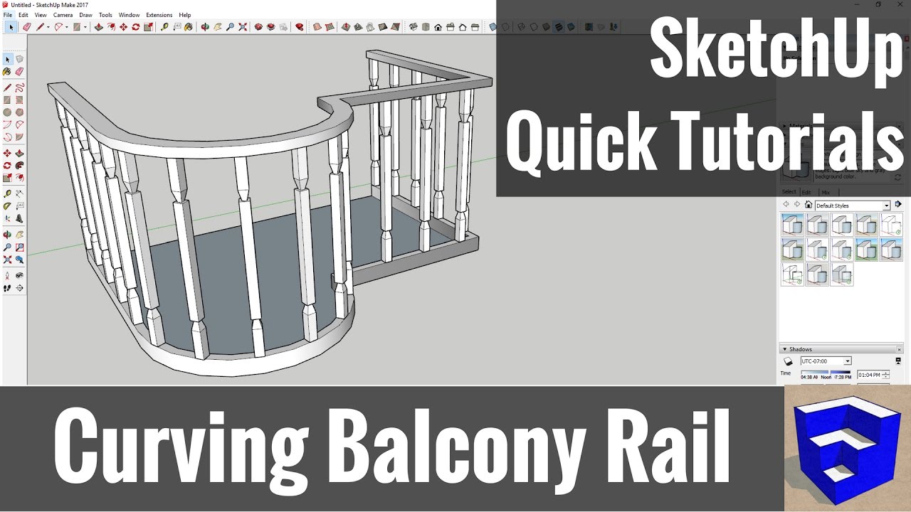 Modeling a Curved Balcony Rail with PathCopy and Follow Me