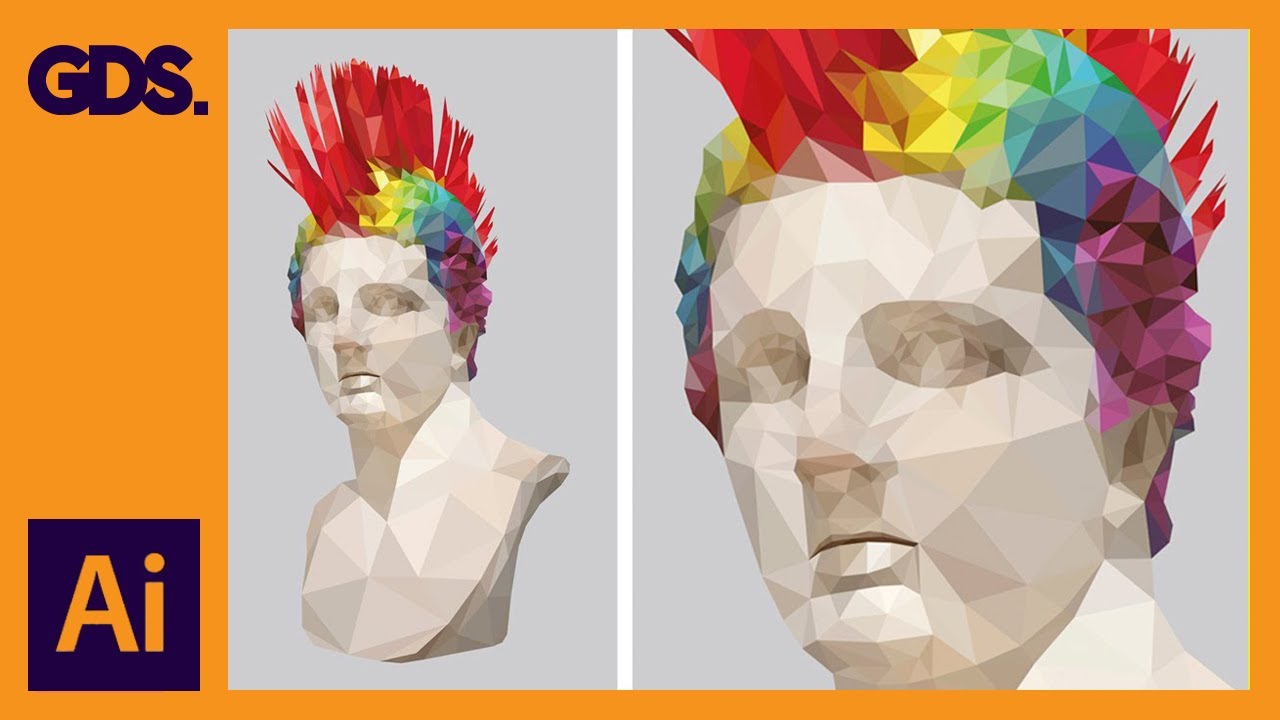 Polygonal Low Poly Art Flat Effect In Adobe Illustrator Dezign Ark