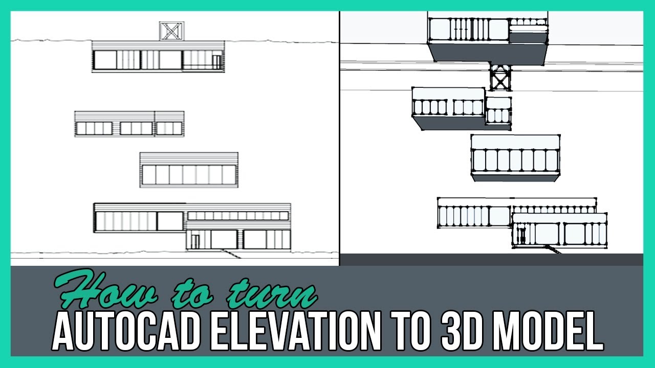 Autocad Elevations Into 3D Model Architectural Design 