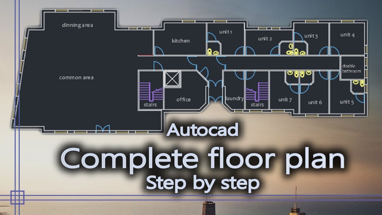 Autocad - Complete floor plan for beginners - Exercise: Care home