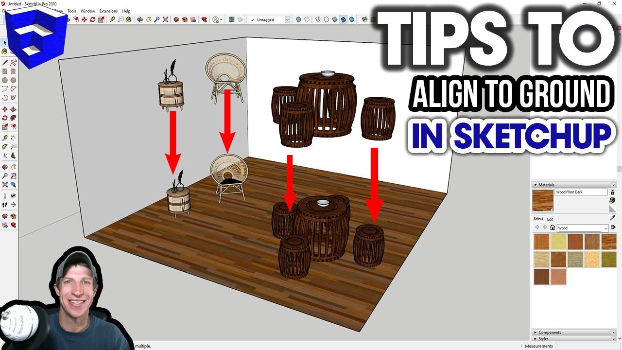 Tips for ALIGNING Objects TO THE GROUND in SketchUp - Dezign Ark