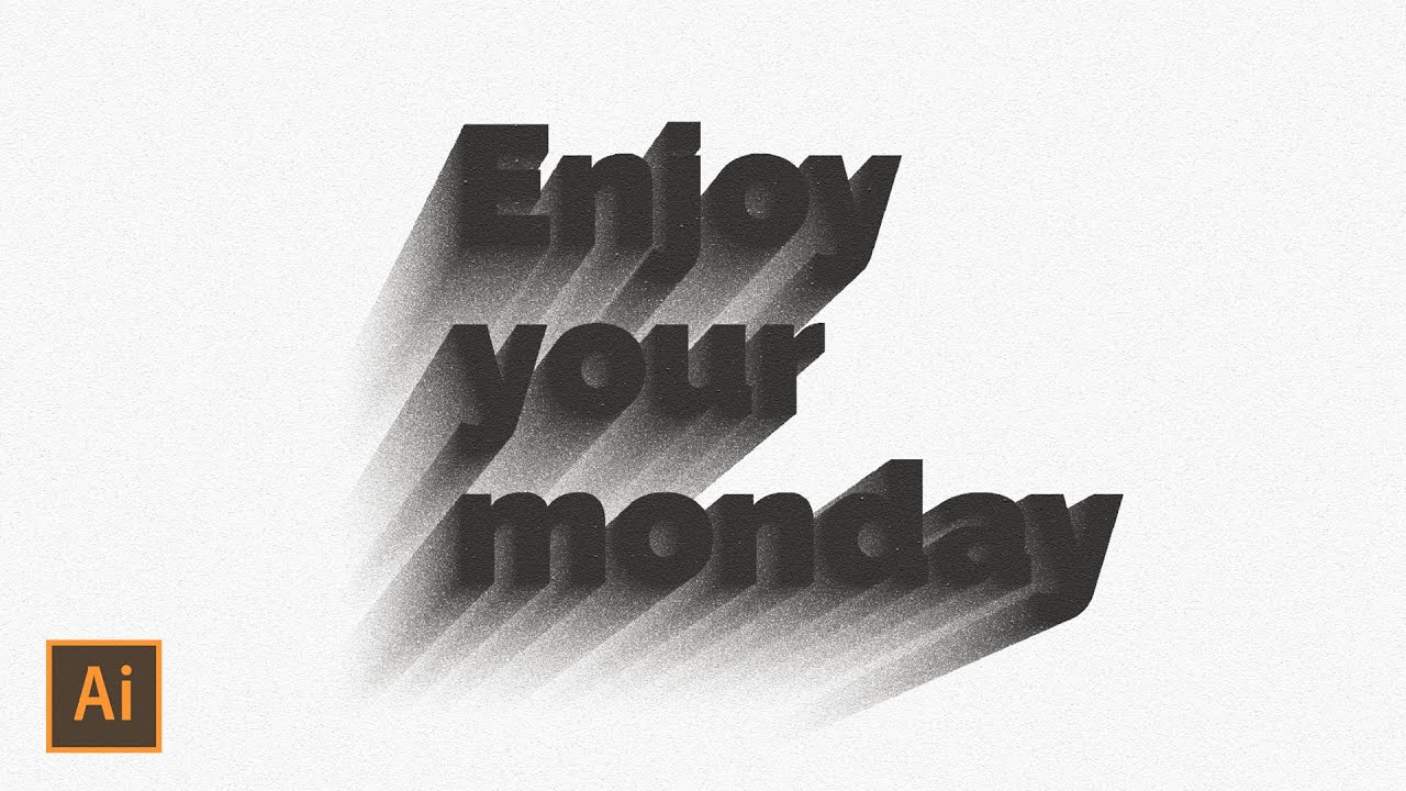 3d Gritty Shadow Text Effect Adobe Illustrator Dezign Ark