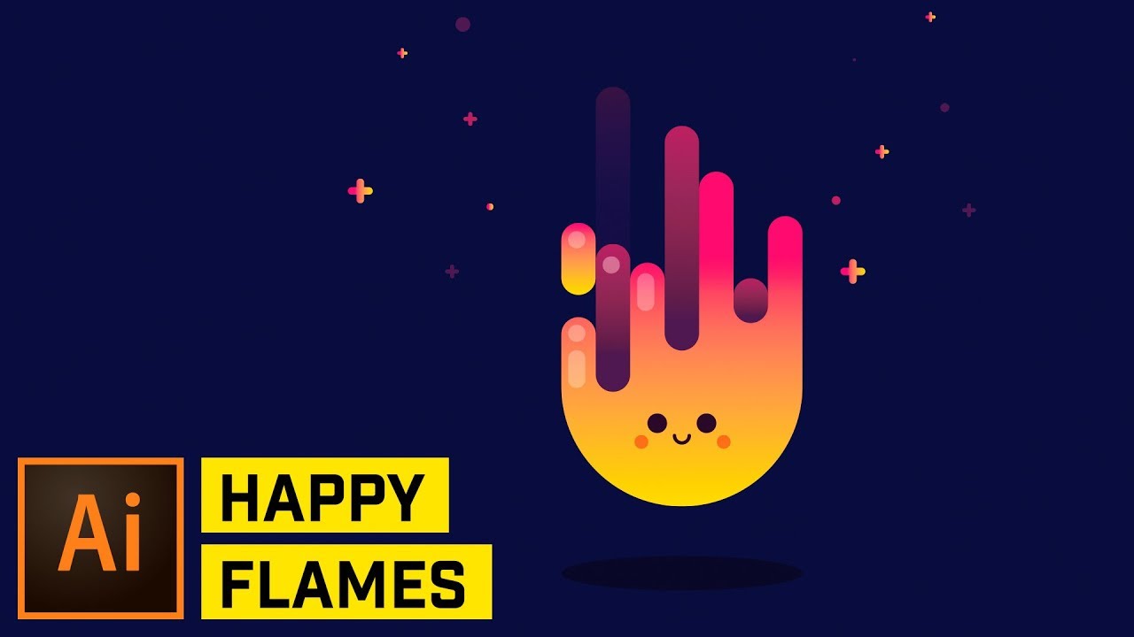 Happy Fire Artwork Adobe Illustrator Tutorial Dezign Ark
