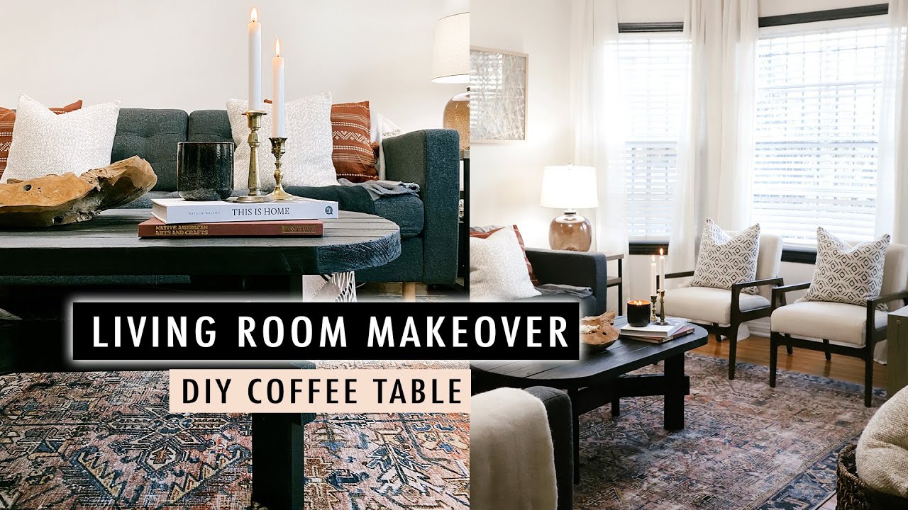 LIVING ROOM MAKEOVER + DIY Coffee Table (Start to Finish) XO, MaCenna