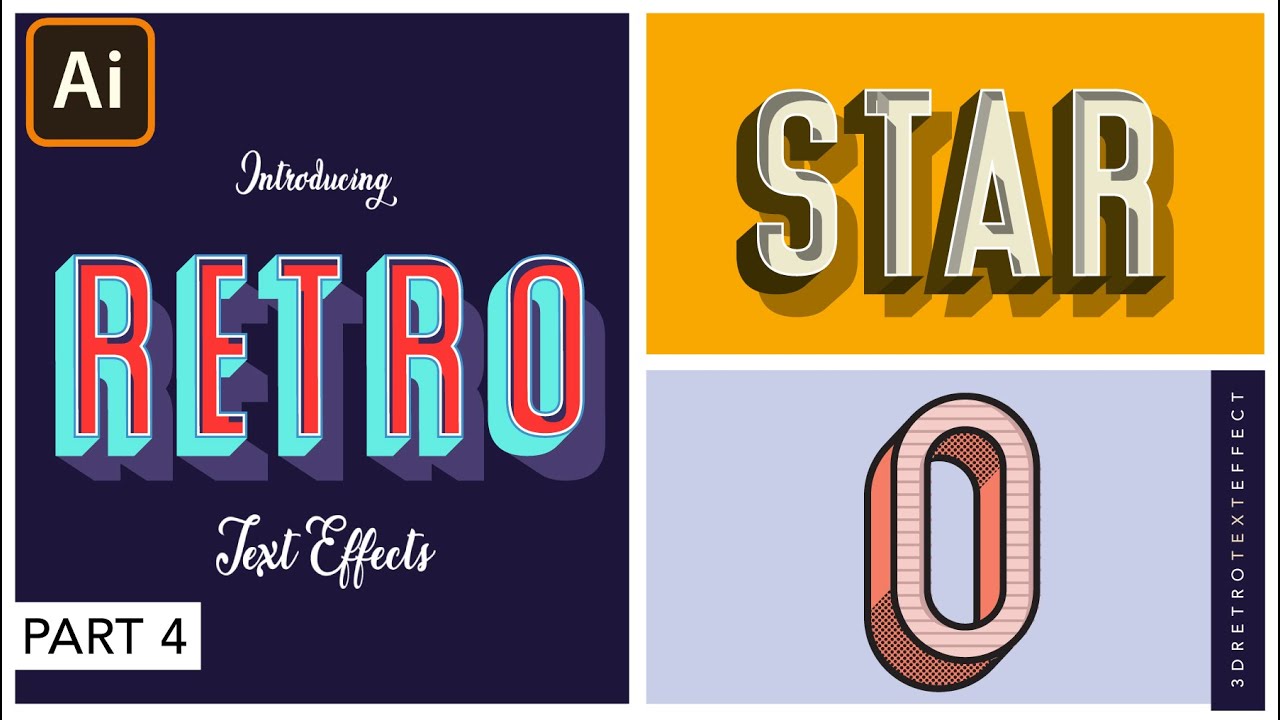Retro Text Effect In Adobe Illustrator 3d Text Graphic Design Retro Text Effect In Adobe Illustrator 3d Text Graphic Design