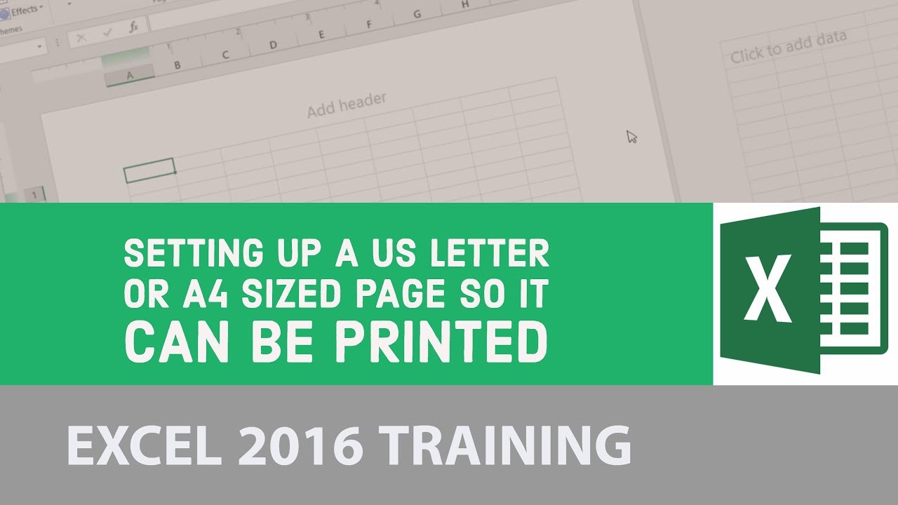 Setting up a US letter or A4 sized page so it can be printed - Excel