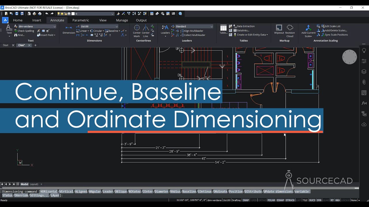 Three dimensioning tools in BricsCAD Dezign Ark