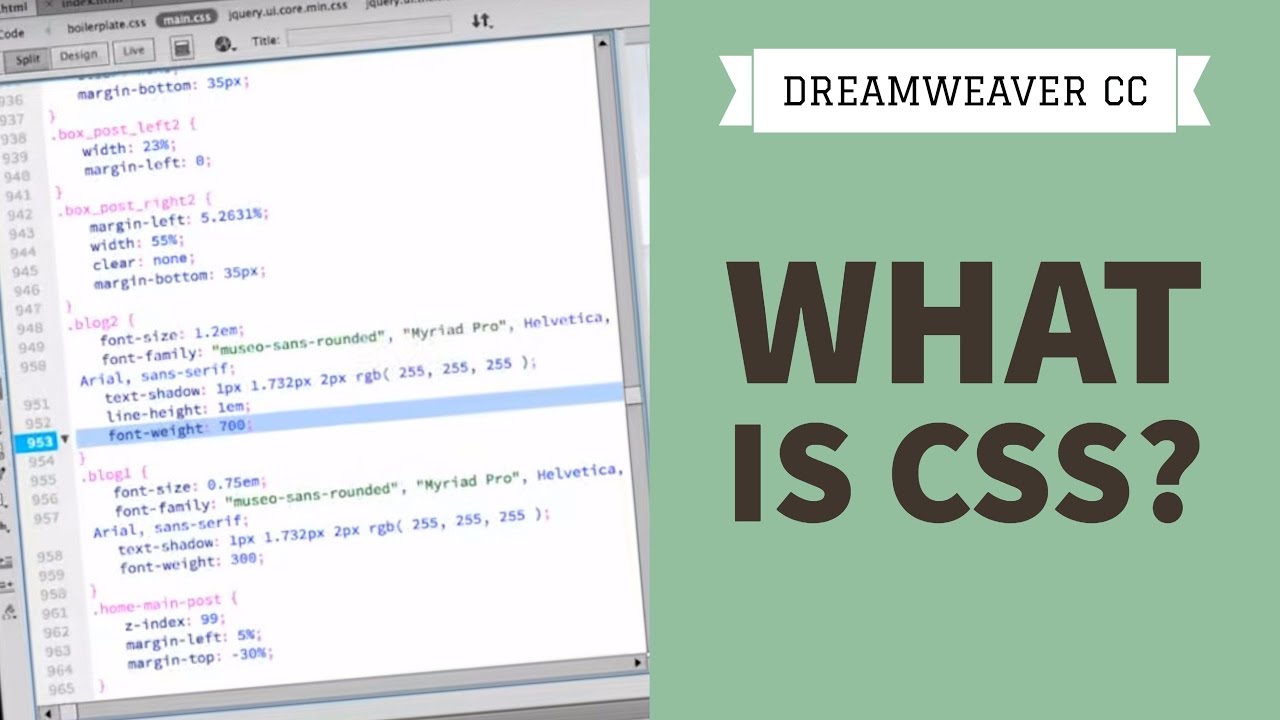 What is CSS (Cascading style sheets) Dreamweaver CC Tutorial [15/34