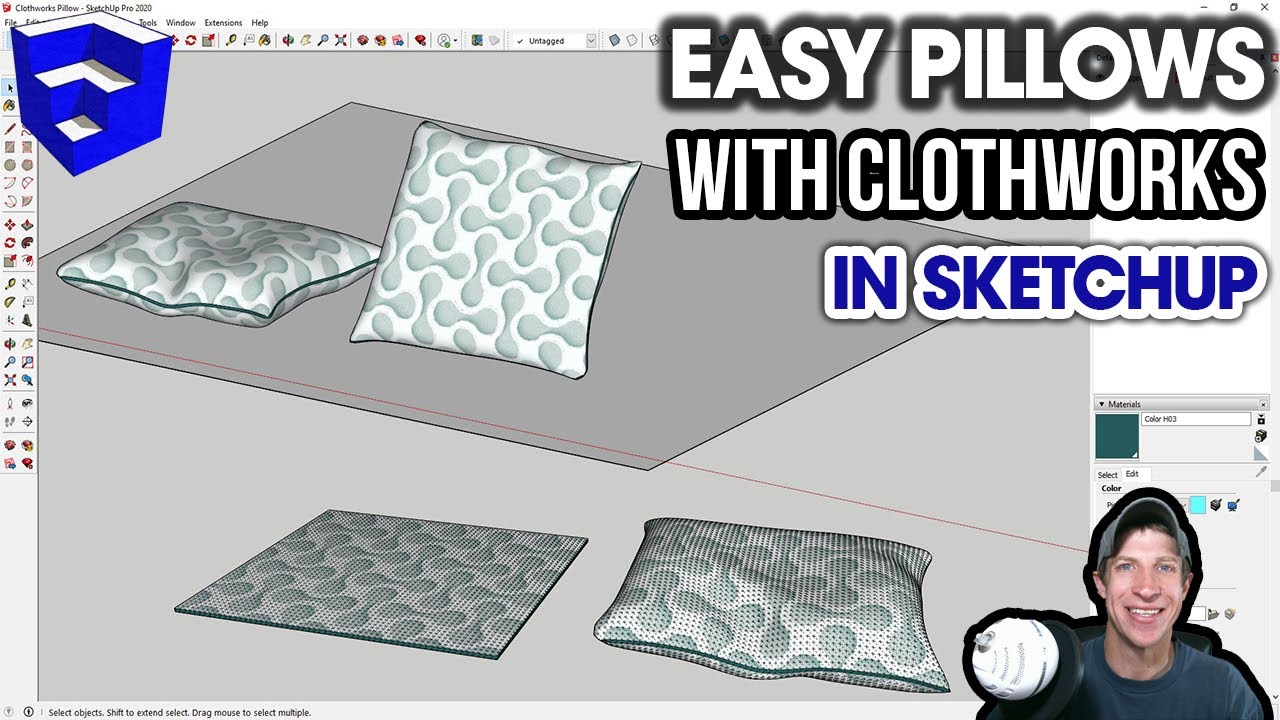 Modeling PILLOWS in SketchUp with Clothworks! Dezign Ark