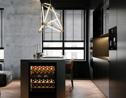 Dark Apartment in Moscow - Dezign Ark