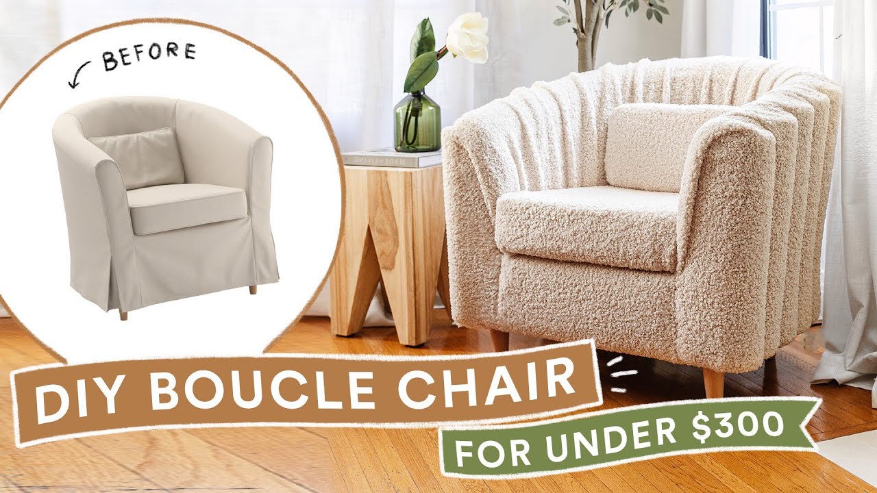 DIY Boucle Chair Ikea Hack For UNDER $300 - Super Cute & Easy! - Dezign Ark