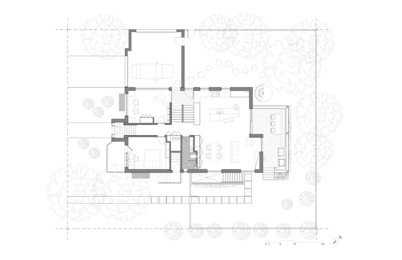 Press kit | 780-07 - Press release | 10th Avenue - Paul Bernier Architecte - Residential Architecture - Ground floor plan - Photo credit: Paul Bernier Architecte