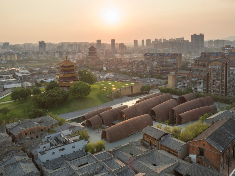 Press kit | 1002-03 - Press release | Jingdezhen Imperial Kiln Museum - Studio Zhu-Pei - Institutional Architecture - Aerial view - Photo credit: Tian Fangfang